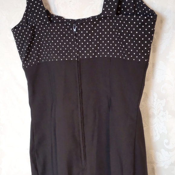 Black and white polka dot pencil skirt dress size small pinup classic style 00s - Picture 6 of 6